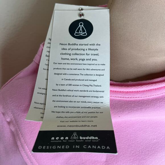 Neon Buddha Cape Side Top XS Petite Womens Sweatshirt Ruffle Pink Button Accent - Picture 10 of 11